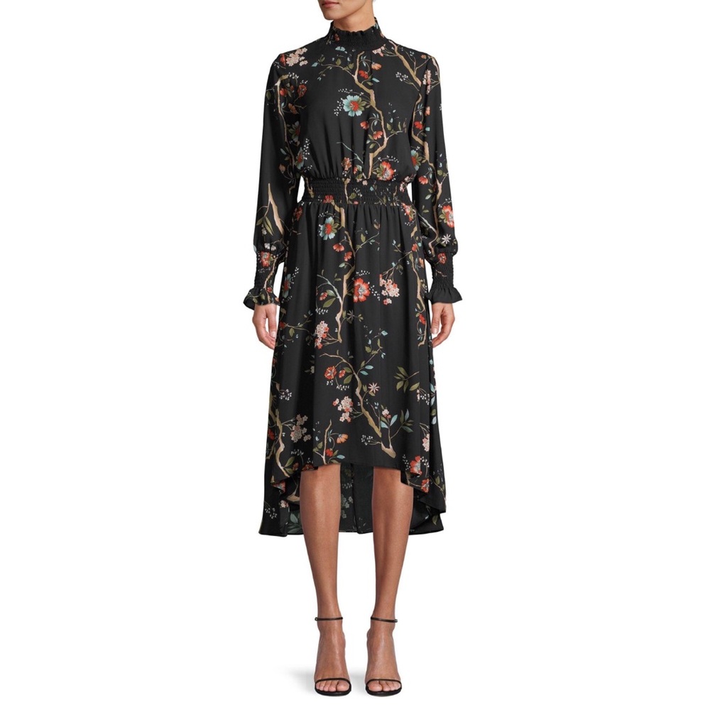 NWOT Nanette Lepore Floral Smock High Low Midi Dress